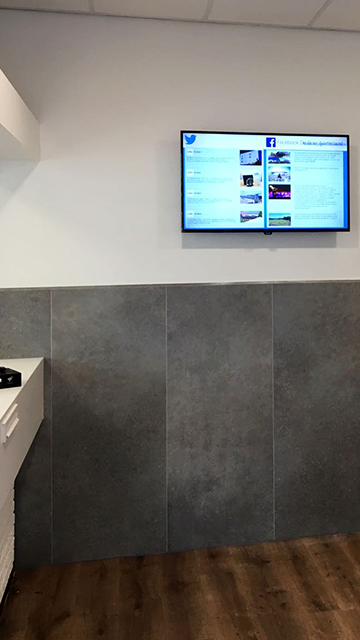 narrowcasting informatieschermen inpandig