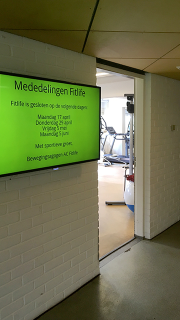 narrowcasting informatieschermen inpandig